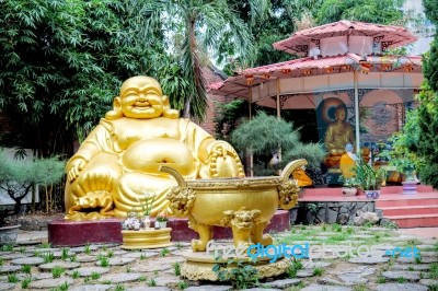 Buddha Statue In Phap Lam Temple, Da Nang, Vietnam Stock Photo