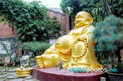 Buddha Statue In Phap Lam Temple, Da Nang, Vietnam Stock Photo