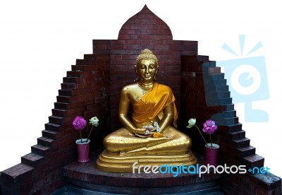 Buddha Status Isolated On White Background Stock Photo