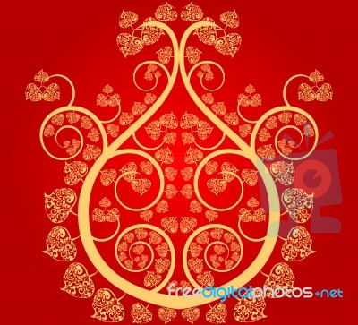 Buddha Tree Pattern Scene Stock Image