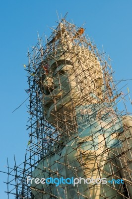 Buddha Under Construction Stock Photo