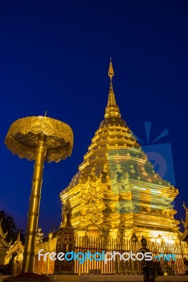 Buddhist Golden Pagoda Stock Photo