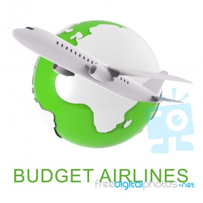 Budget Airlines Shows Special Offer Flights 3d Rendering Stock Image