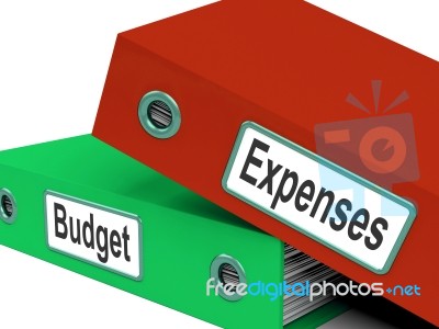 Budget Expenses Folders Mean Business Finances And Budgeting Stock Image