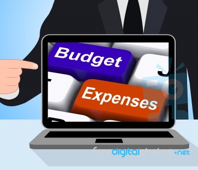 Budget Expenses Keys Displays Company Accounts And Budgeting Stock Image