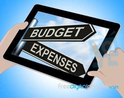 Budget Expenses Tablet Means Business Accounting And Balance Stock Image