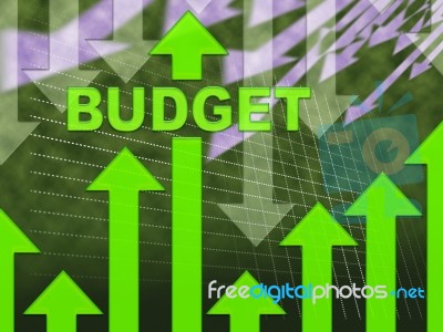 Budget Graph Shows Expenses Allotment And Allowance Stock Image