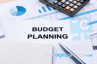 Budget Planning With Financial Chart Stock Photo