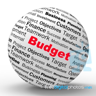 Budget Sphere Definition Shows Financial Management Or Business Stock Image