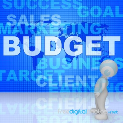 Budget Words Means Bills Costing And Money 3d Rendering Stock Image