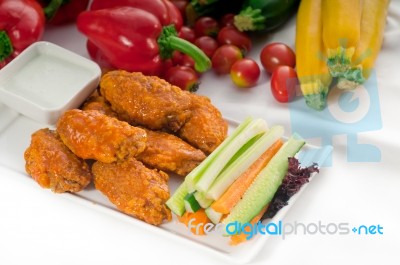 Buffalo Chicken Wings Served With Pinzimonio Stock Photo