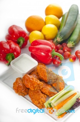 Buffalo Chicken Wings Served With Pinzimonio Stock Photo