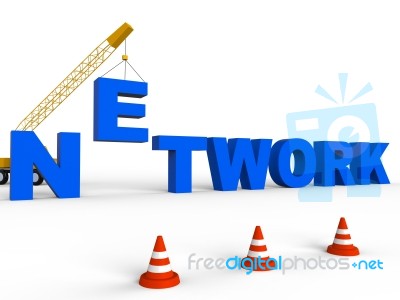 Build Network Indicates Global Communications 3d Rendering Stock Image