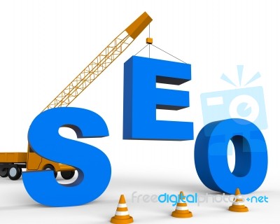 Build Seo Means Search Engine 3d Rendering Stock Image