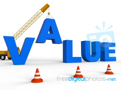 Build Value Means Worth Cost 3d Rendering Stock Image