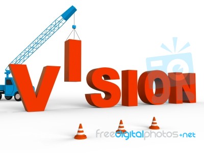 Build Vision Indicates Goals Planning 3d Rendering Stock Image