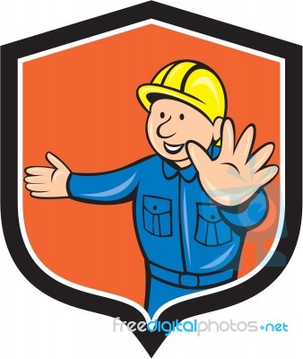 Builder Carpenter Hands Out Cartoon Stock Image