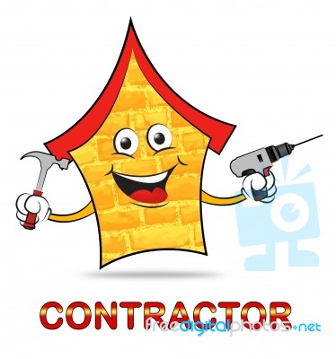 Building Contractor Shows Real Estate Builder Construction Stock Image