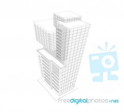 Building Modern Wireframe Stock Image