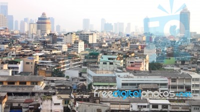 Building Of Populous City Top View Stock Photo