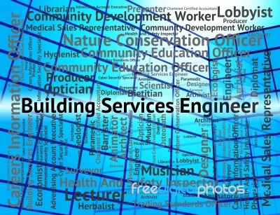 Building Services Engineer Indicating Help Desk And Home Stock Image