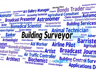 Building Surveyor Indicates Position Occupations And Hire Stock Image