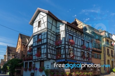 Buildings In Riquewihr In Haut-rhin Alsace France Stock Photo