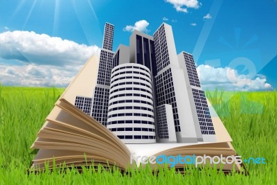 Buildings With Book Stock Image