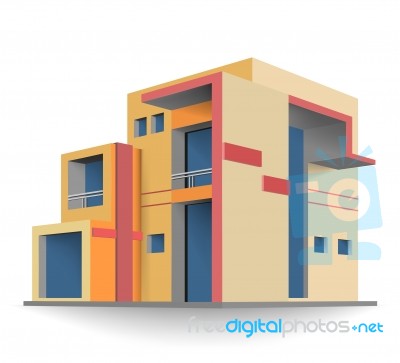 Built Colors Completely New House Stock Image