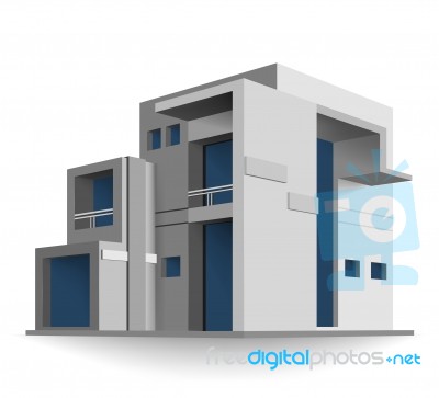 Built New House Scene Stock Image