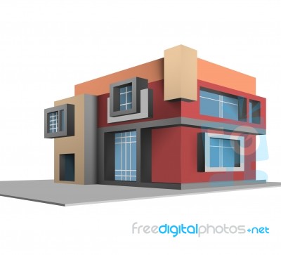 Built Scene Completely New House Stock Image