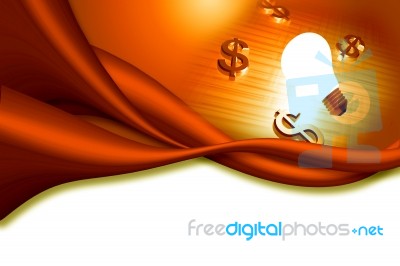 Bulb And Dollar Sign Stock Image