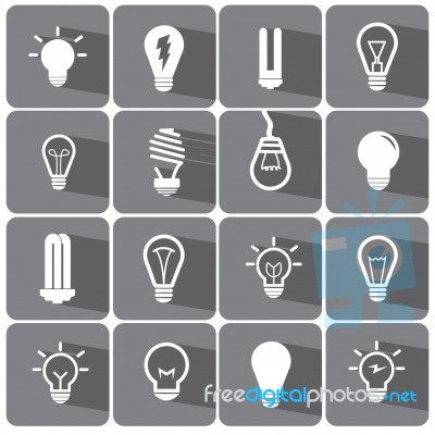 Bulb And Finance Icon Set  Illustration  Stock Image