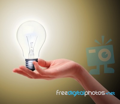 Bulb And Hand Stock Image