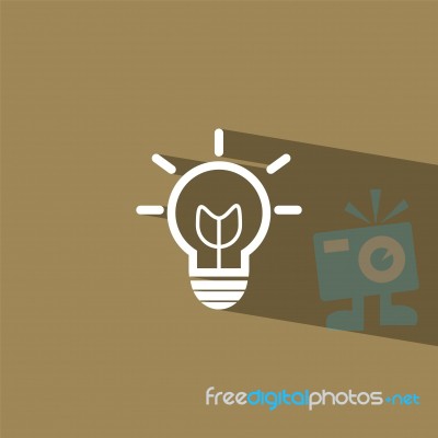 Bulb Flat Icon   Illustration Eps10 Stock Image