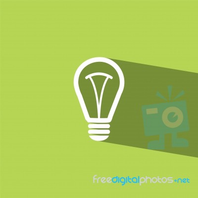 Bulb Flat Icon   Illustration Eps10 Stock Image