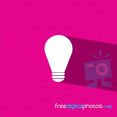 Bulb Flat Icon   Illustration Eps10 Stock Image