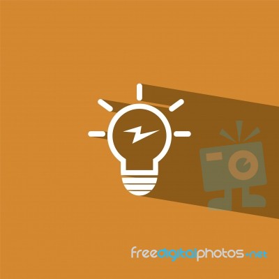 Bulb Flat Icon   Illustration Eps10 Stock Image