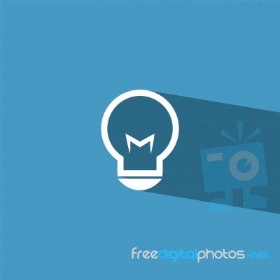 Bulb Flat Icon   Illustration Eps10 Stock Image