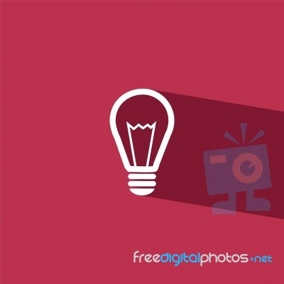 Bulb Flat Icon   Illustration Stock Image