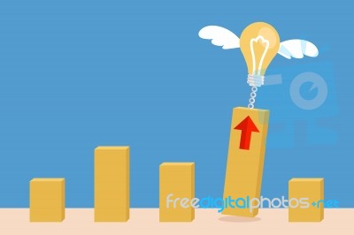 Bulb Idea And Business Graph Stock Image