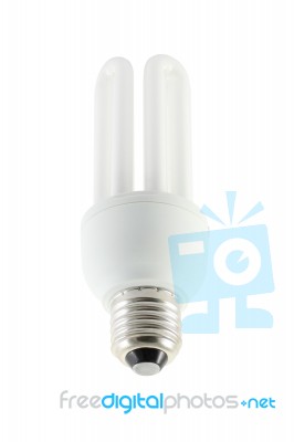 Bulb Light Tube In White Background Stock Photo