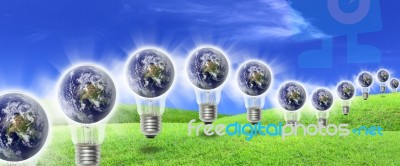 Bulb Produce Electric Power Stock Image