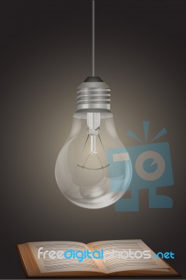 Bulb With Book Stock Image