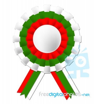 Bulgarian Rosette Indicates National Flag And Prestige Stock Image