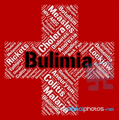 Bulimia Word Means Binge Vomit Syndrome And Affliction Stock Image