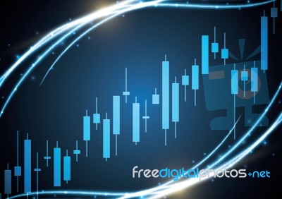 Bulish Stock Market Candle Stick Stock Image