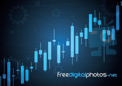 Bulish Stock Market Candle Stick Stock Image