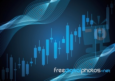 Bulish Stock Market Candle Stick Stock Image