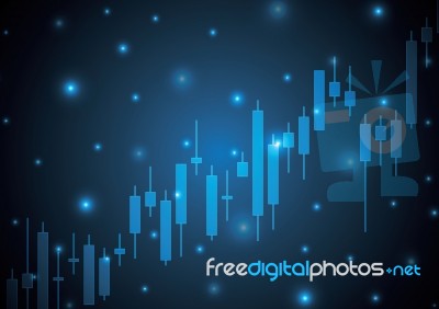 Bulish Stock Market Candle Stick Stock Image